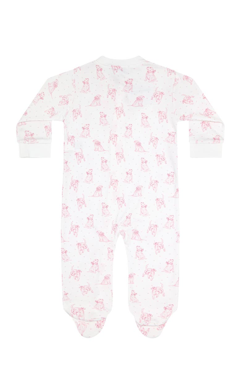 Nellapima Pink Puppy Love Print Zipper Footie - Baby, Alternate, color, Pink