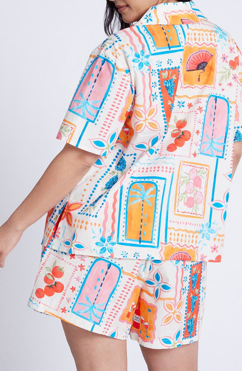 ELOQUII Print Camp Shirt, Alternate, color,