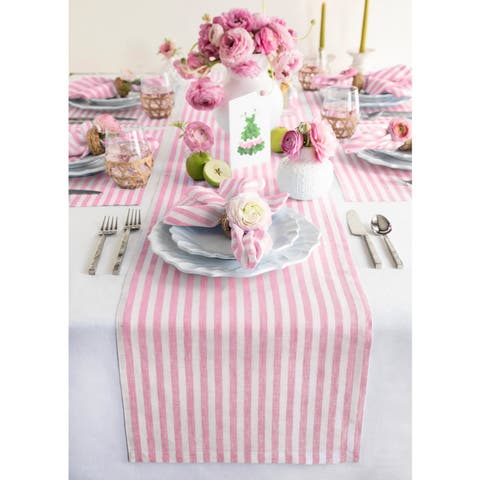Linen Table Runner for Dining Table, Holiday and Everyday Table Decor - Amalfi Stripe