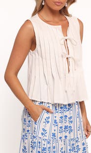 Petal & Pup Delia Tie Front Pleat Tank