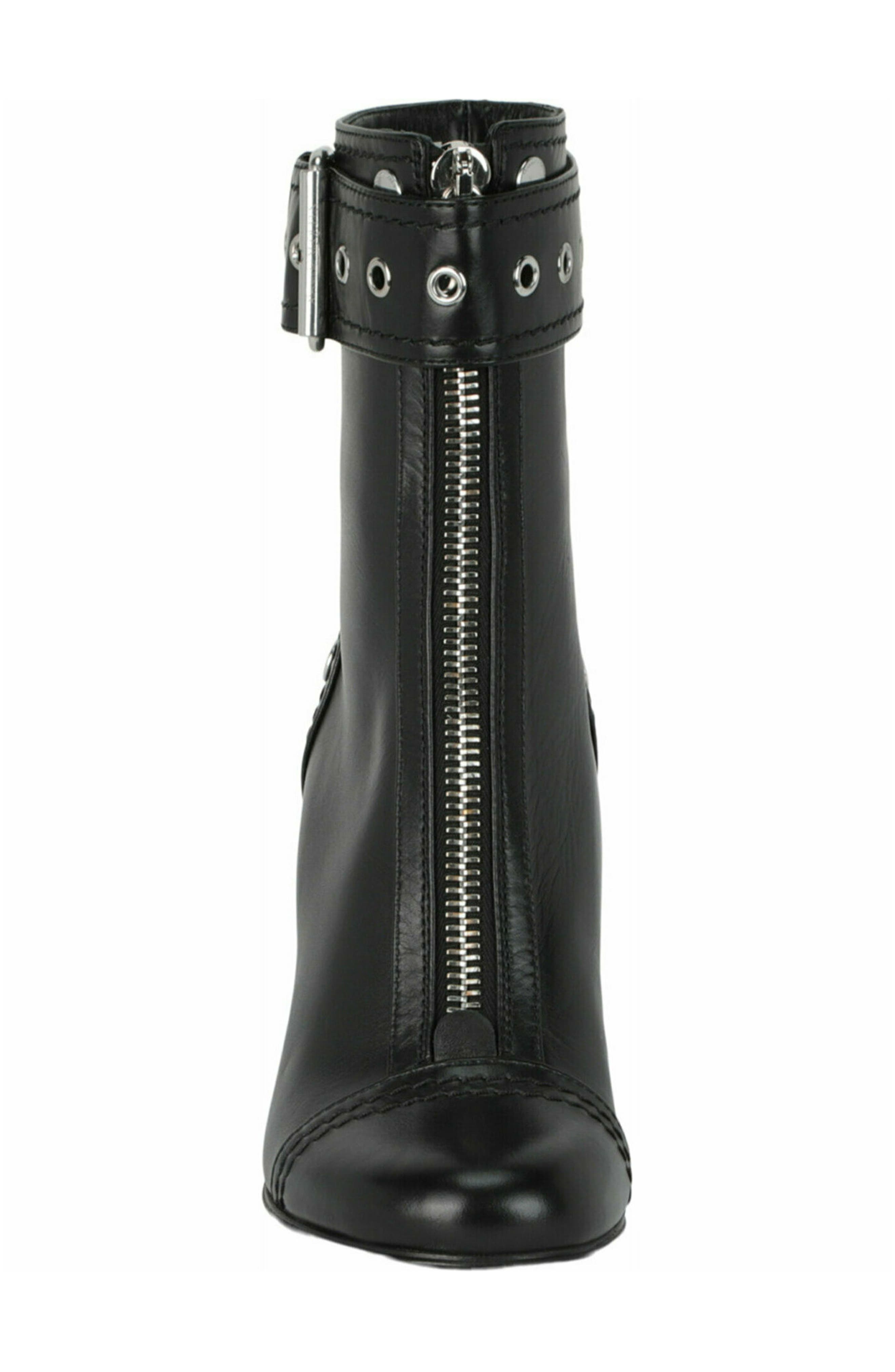 McQueen Buckle Ankle Bootie, Alternate, color, Black Silver