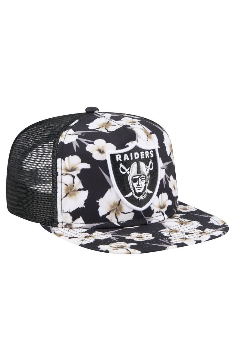 New Era Men's New Era Black Las Vegas Raiders Adventure Pattern Golfer Snapback Hat, Alternate, color, 