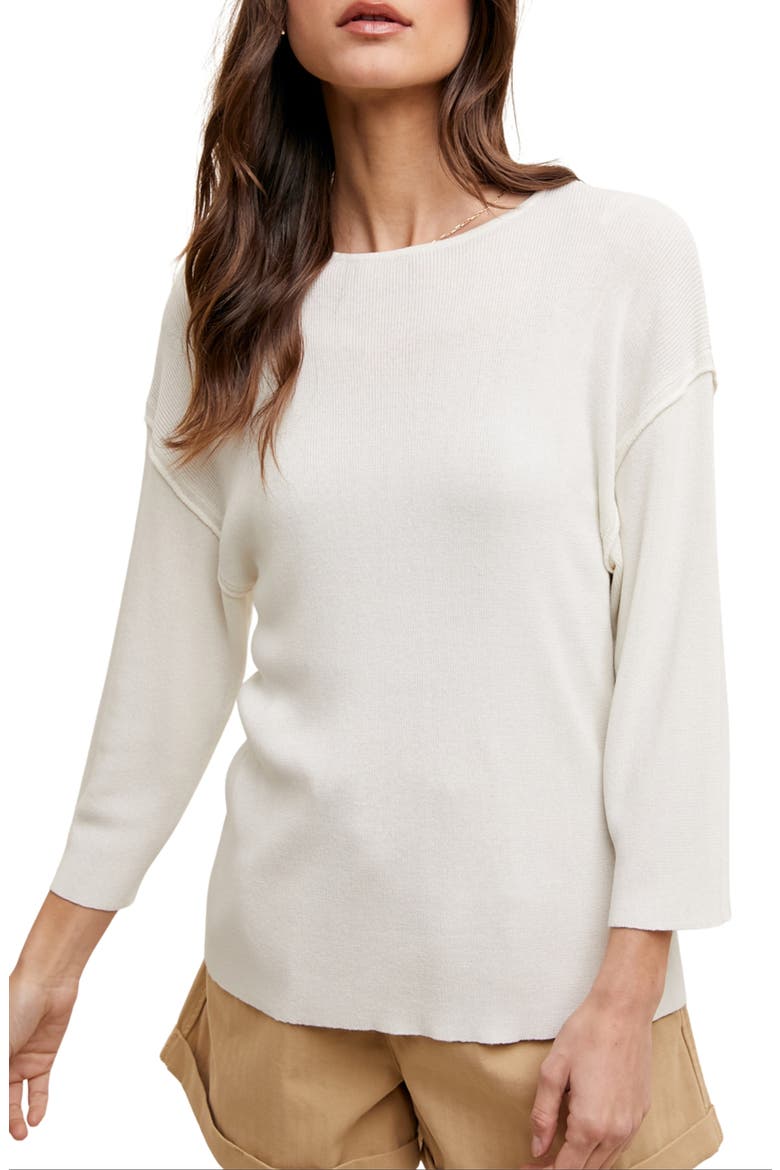 Fine Knit Pullover Sweater, Main, color, OFF WHITE