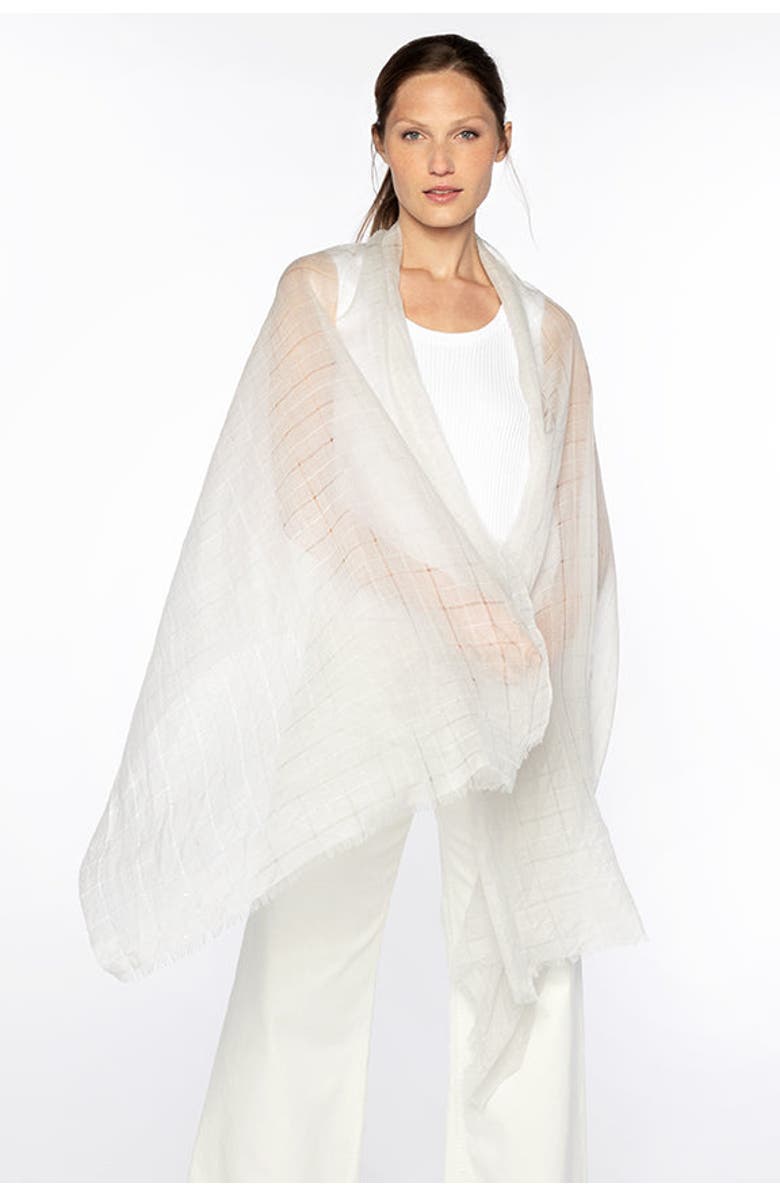 Kinross Cashmere Openwork Sequin Shawl, Main, color, Gris
