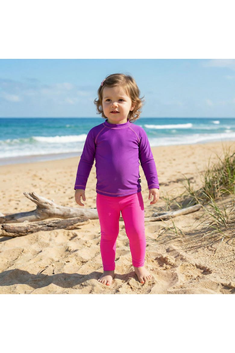 Baby Unisex UPF 50+ Nylon/Spandex Blend Swim Leggings, Alternate, color, Turquoise