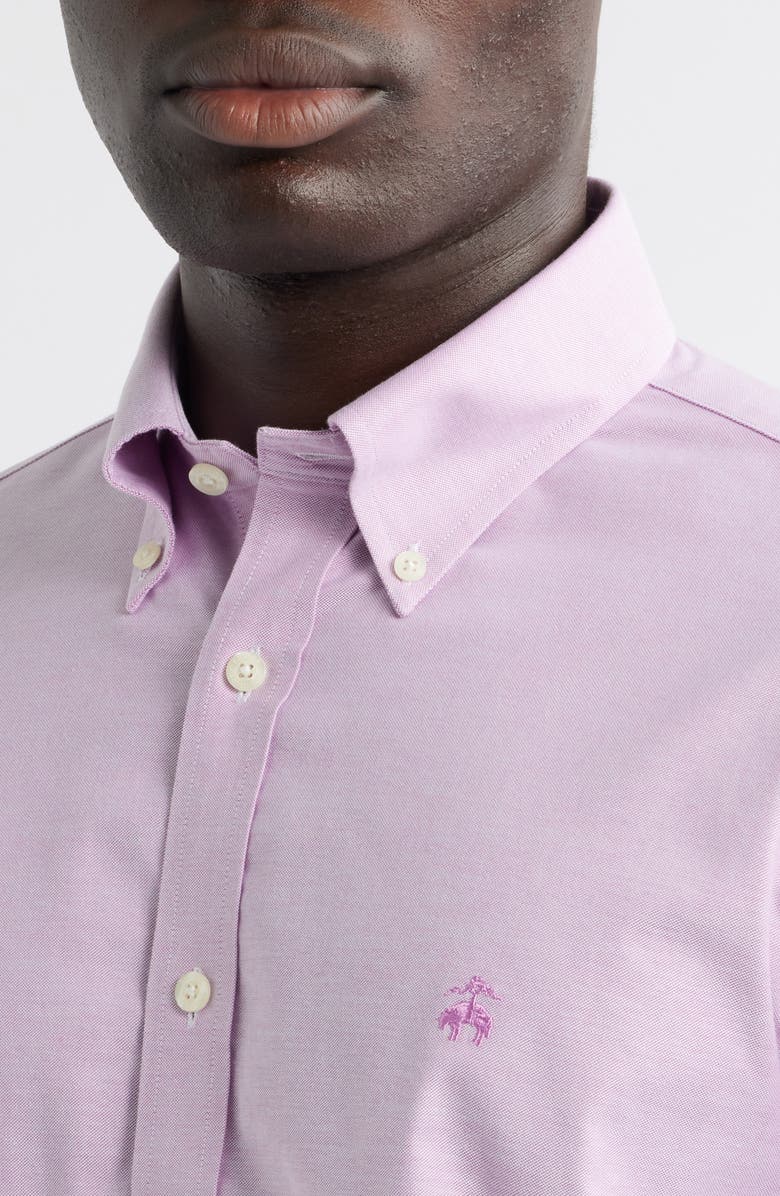 Brooks Brothers Non-Iron Regular Fit Stretch Cotton Button-Down Oxford Shirt, Alternate, color, Bodacious