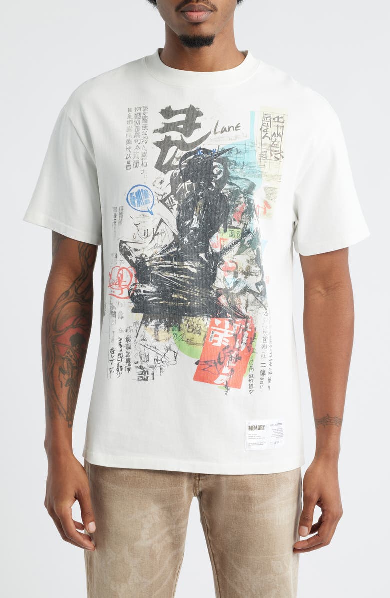 MEMORY LANE Ninja Graffiti Graphic T-Shirt, Main, color, Off White