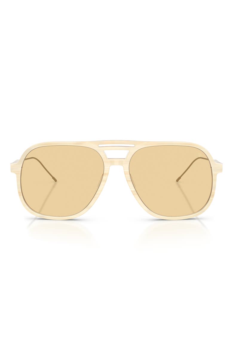 Brunello Cucinelli 57mm Pillow Sunglasses, Main, color, Blonde Havana/ Yellow