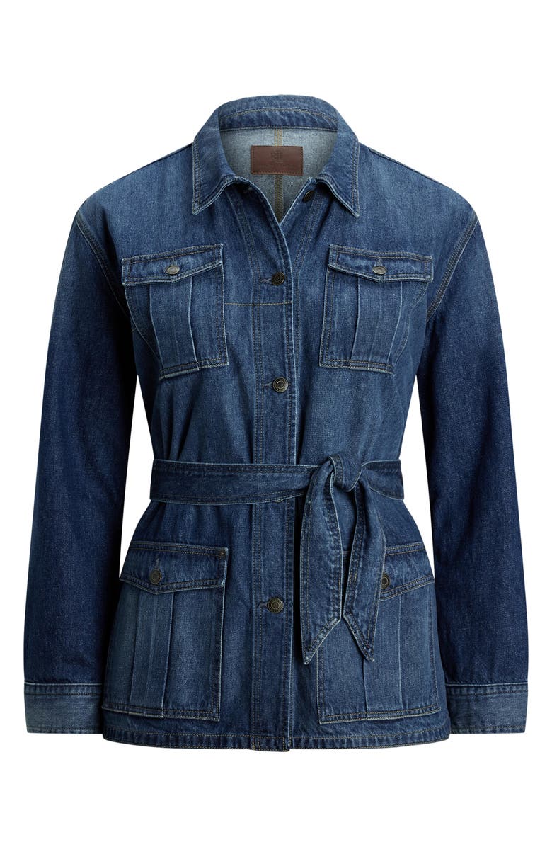 Lauren Ralph Lauren Belted Denim Chore Jacket, Alternate, color, 
