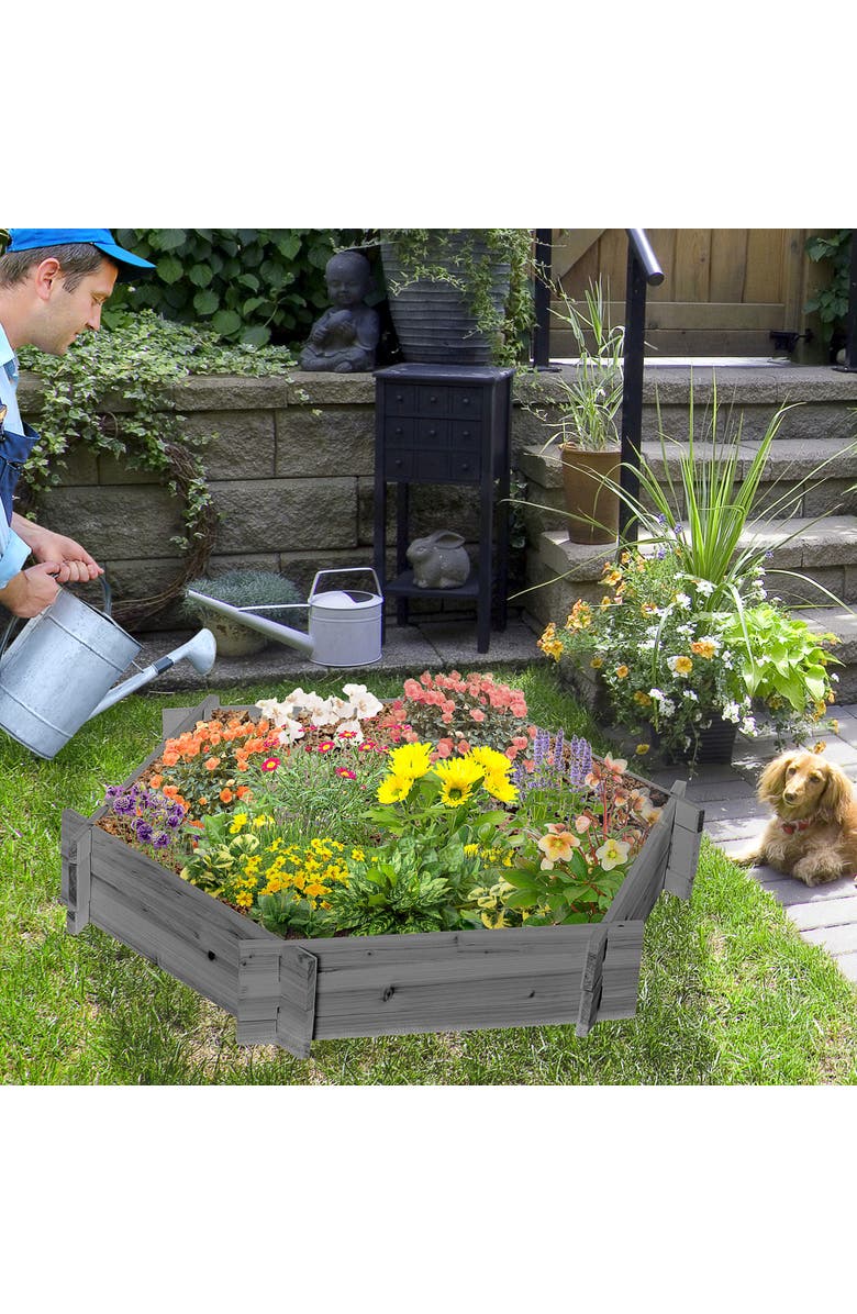 Outsunny Raised Garden Bed, Alternate, color, Gray