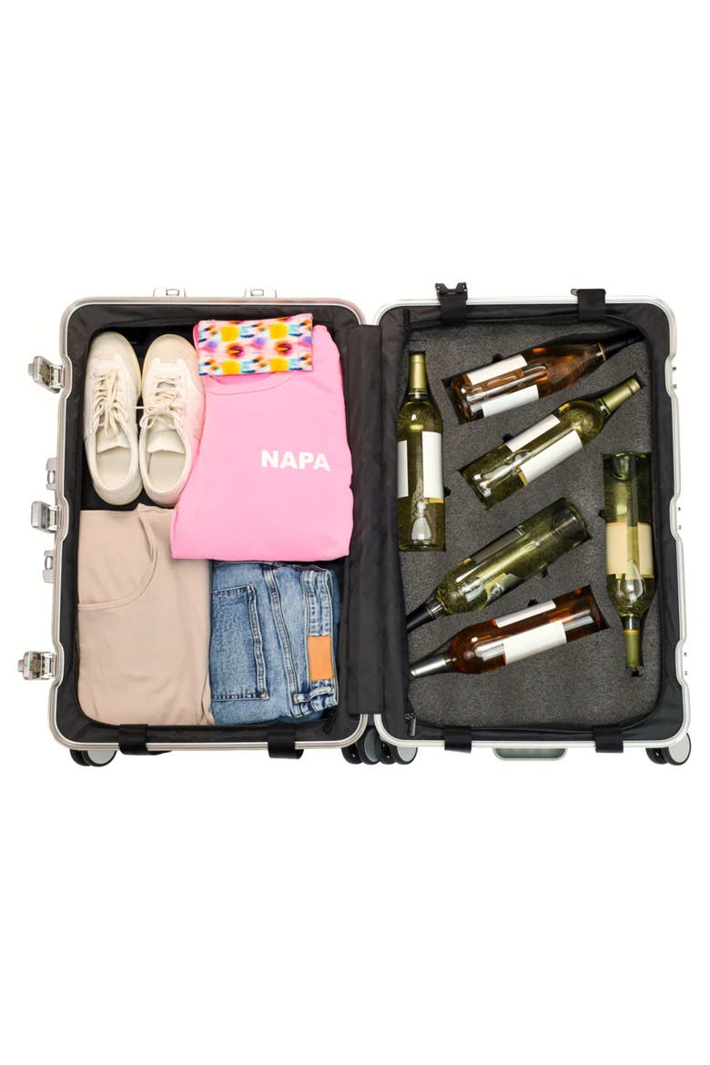 VinAluminum 12-Bottle Wine & Spirits Suitcase for Luxury Travel, Alternate, color, Silver