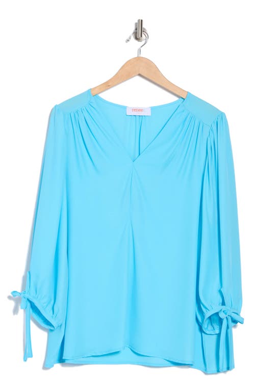 Renee C V-neck Tie Sleeve Top