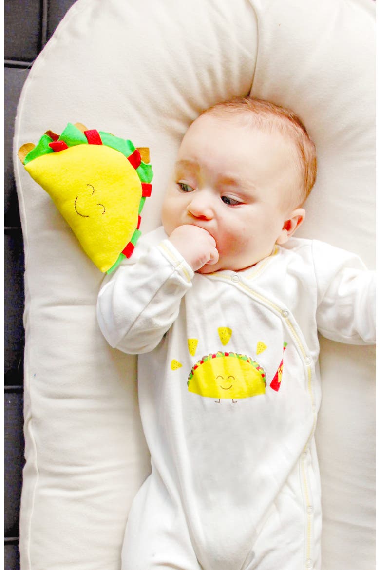 2-Piece Taco Organic Egyptian Cotton Footie & Toy Gift Set, Alternate, color, MULTICOLOR