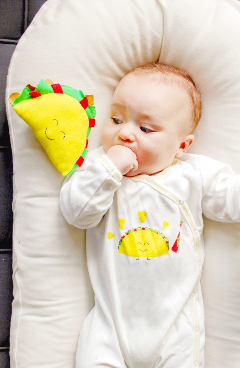 Under the Nile 2-Piece Taco Organic Egyptian Cotton Footie & Toy Gift Set, Alternate, color, 