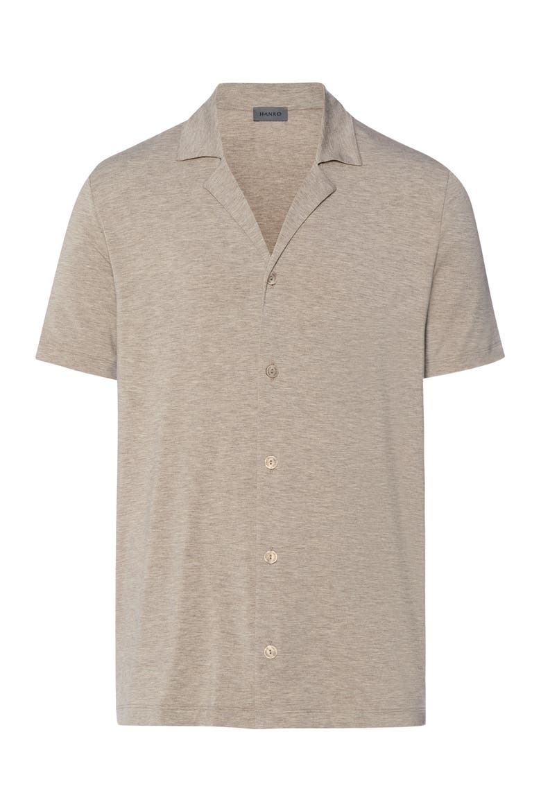 Casuals Notch Collar Button Front Shirt, Main, color, Hazelnut Melange