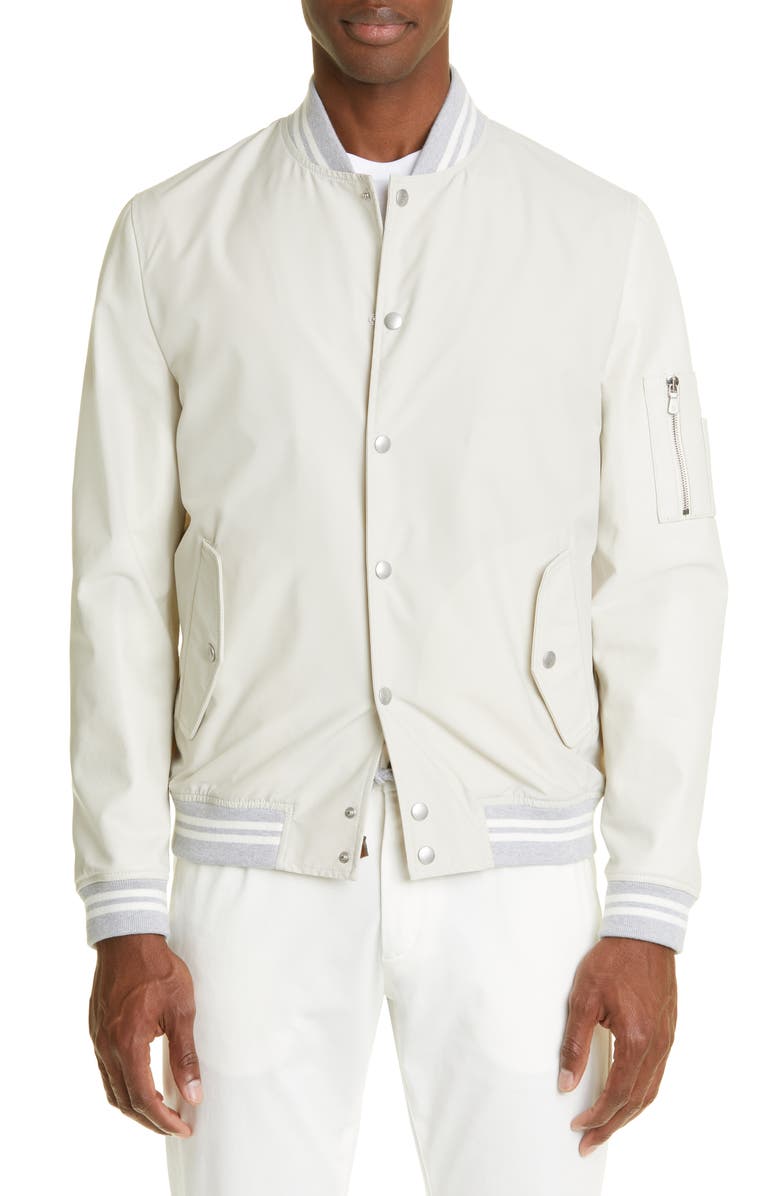 Eleventy Storm System<sup>®</sup> Waterproof Mixed Media Bomber Jacket, Main, color, 