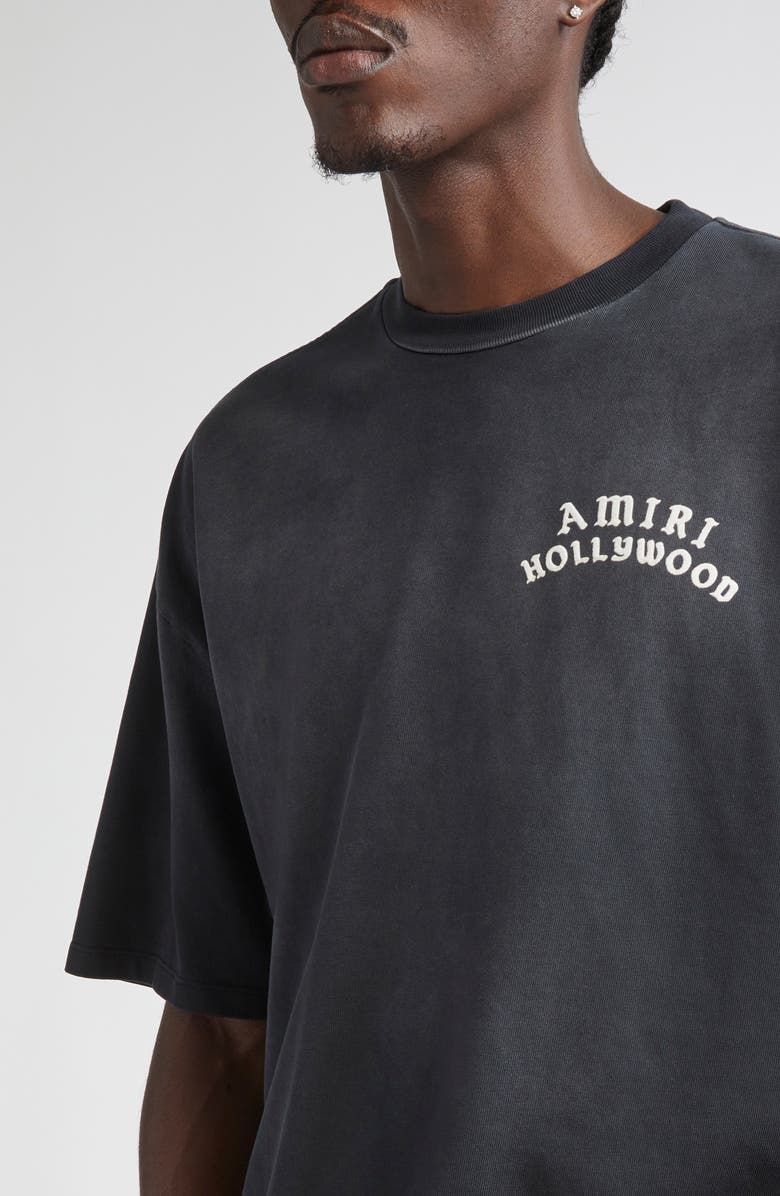 AMIRI Hollywood Oversize Logo Graphic T-Shirt, Alternate, color, Black