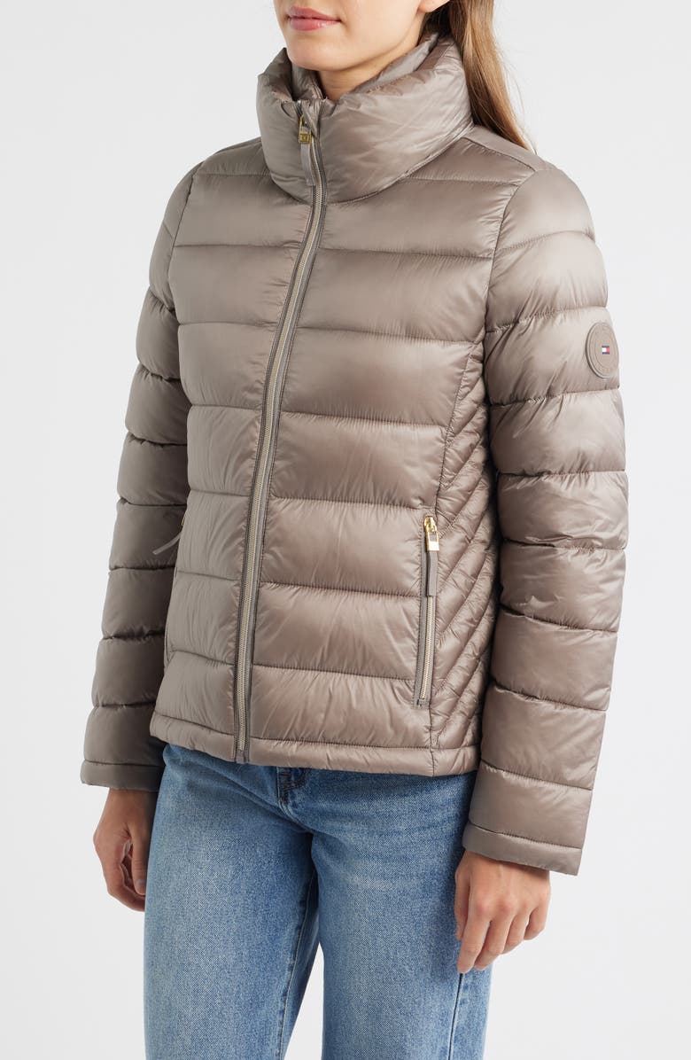 Tommy Hilfiger Packable Puffer Jacket, Alternate, color, Dk Taupe