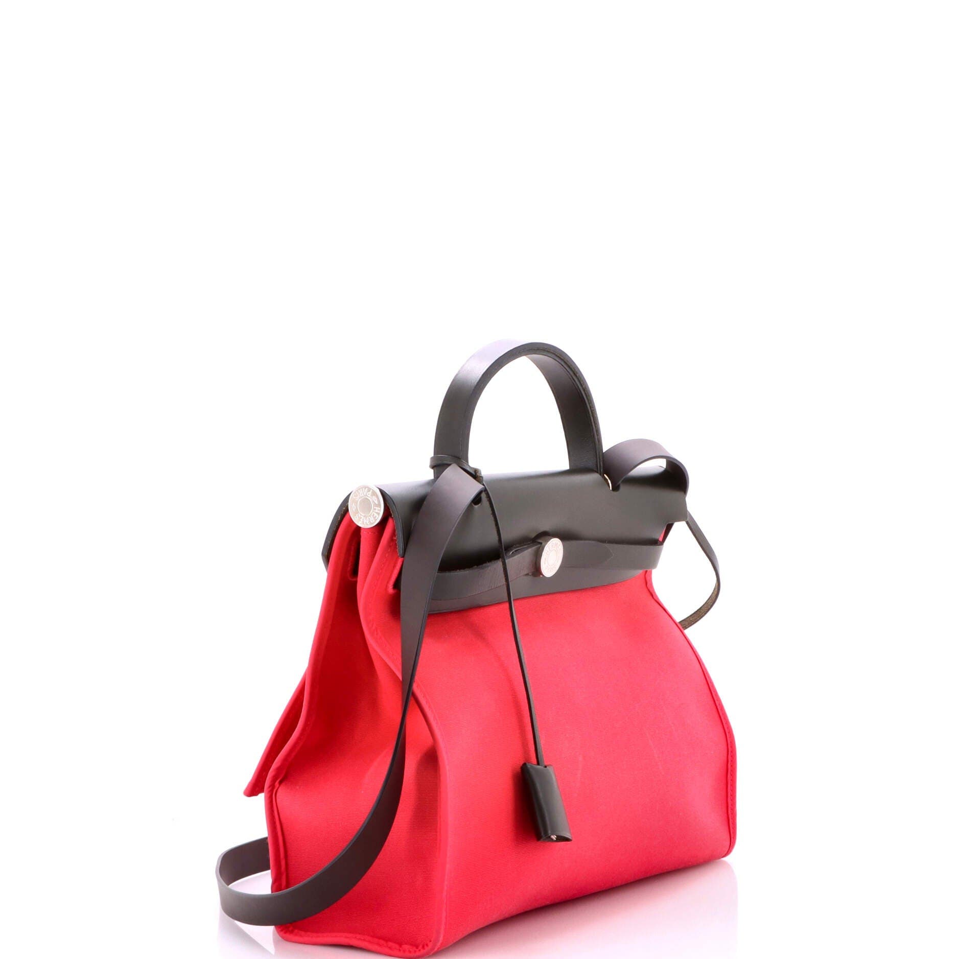 Pre-Owned Hermes Herbag Zip Leather and Toile 31, Alternate, color, Rose Extreme