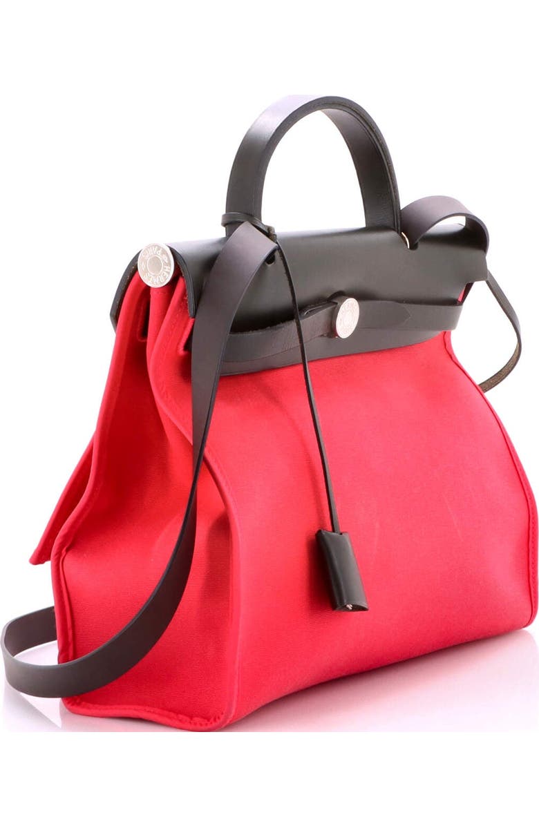 Pre-Owned Hermes Herbag Zip Leather and Toile 31, Alternate, color, Rose Extreme