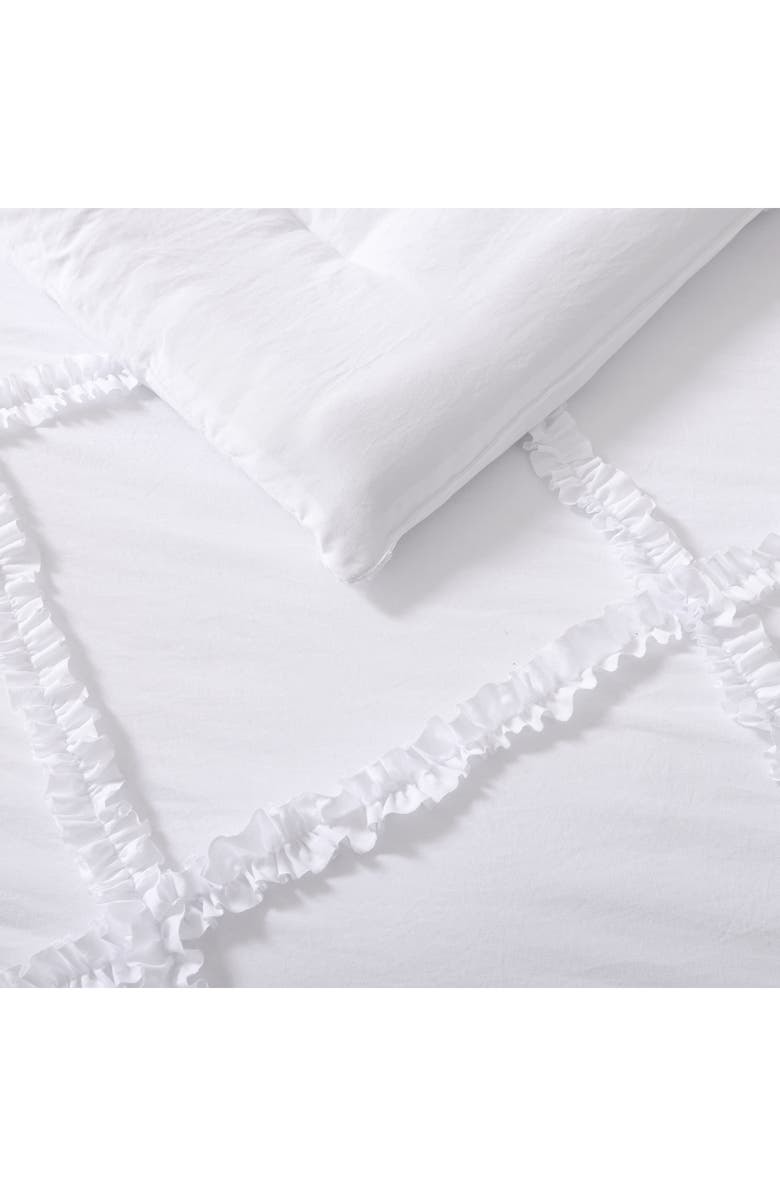 Laura Ashley Norah Microfiber Comforter & Sham 3-Piece Set, Alternate, color, White