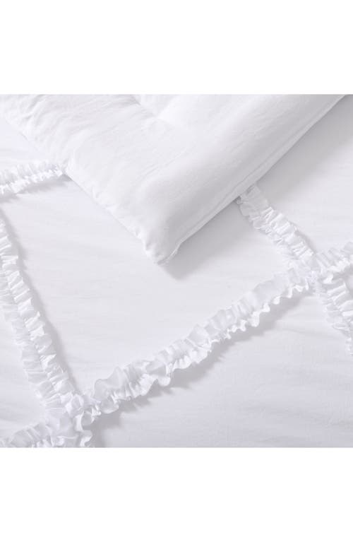 Laura Ashley Norah Microfiber Comforter & Sham 3-piece Set In White
