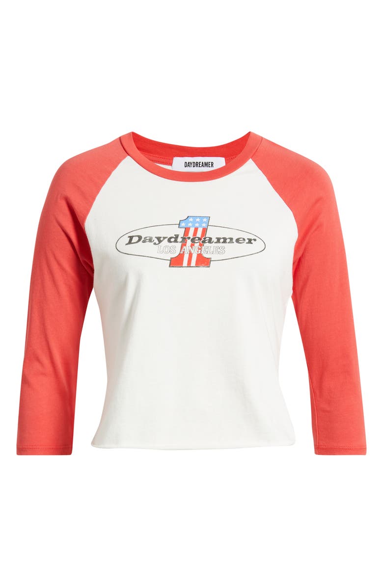 Daydreamer Number One Graphic Raglan T-Shirt, Alternate, color, Deep Sea Coral Combo