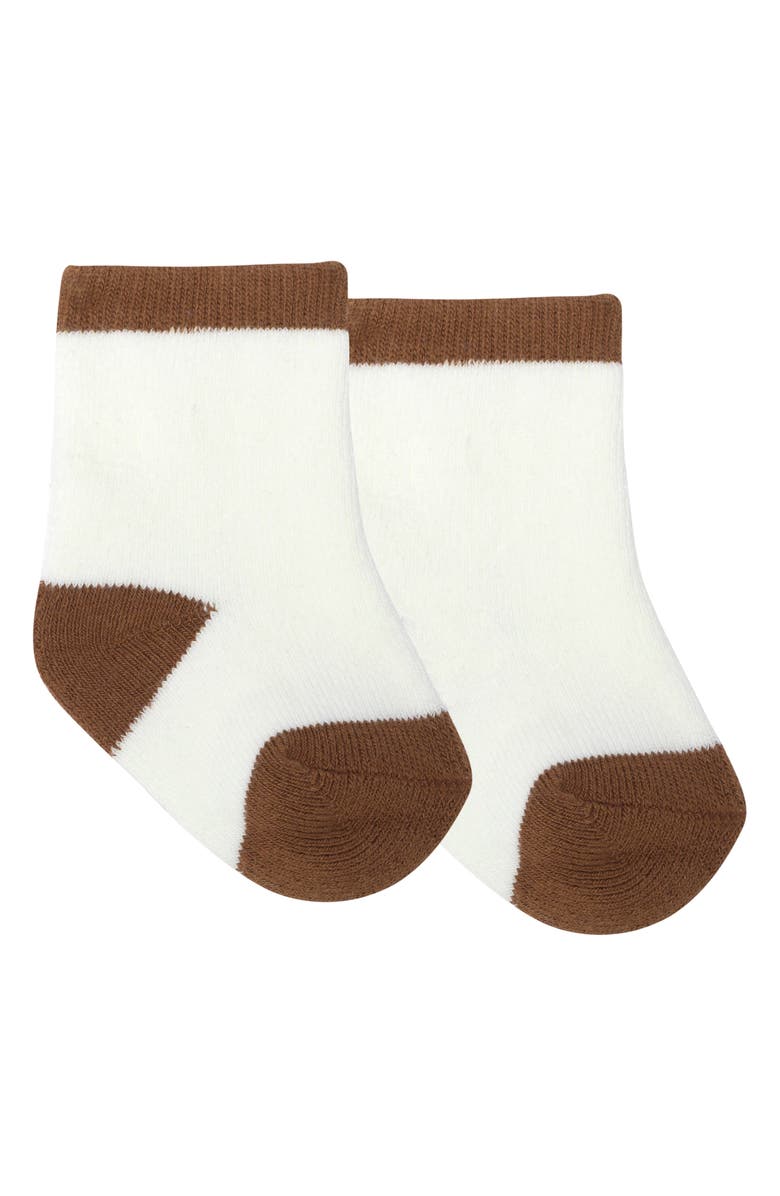 PL Baby by Petit Lem 2-Piece Fleece Collar Corduroy Romper Set, Alternate, color, Rust