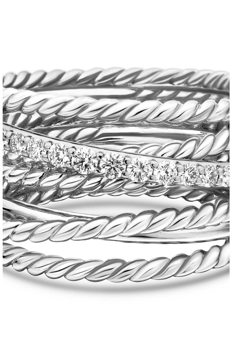 Crossover Wide Diamond Stacked Ring, Alternate, color, DIAMOND