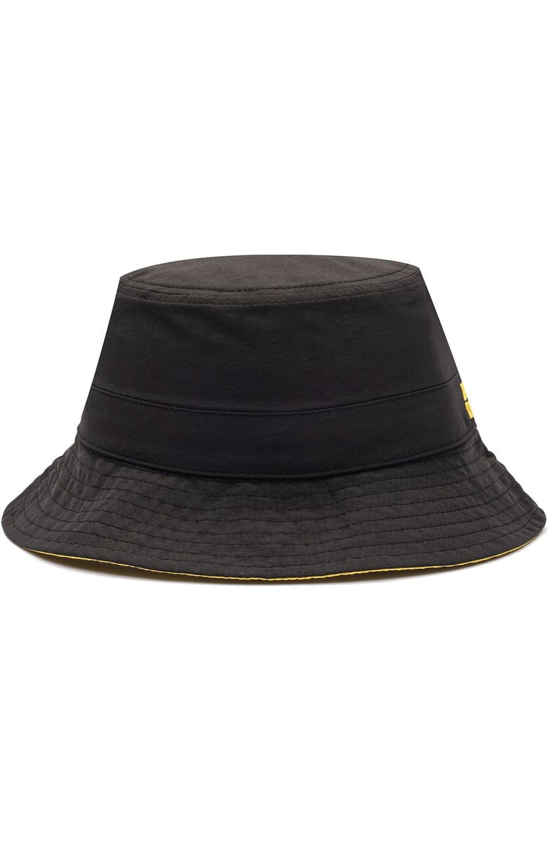 FAN INK Men's Black/Yellow Borussia Dortmund Terrain Reversible Adjustable Bucket Hat, Main, color, 