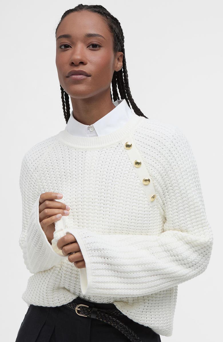 Barbour Angela Cotton Sweater, Alternate, color, Cloud
