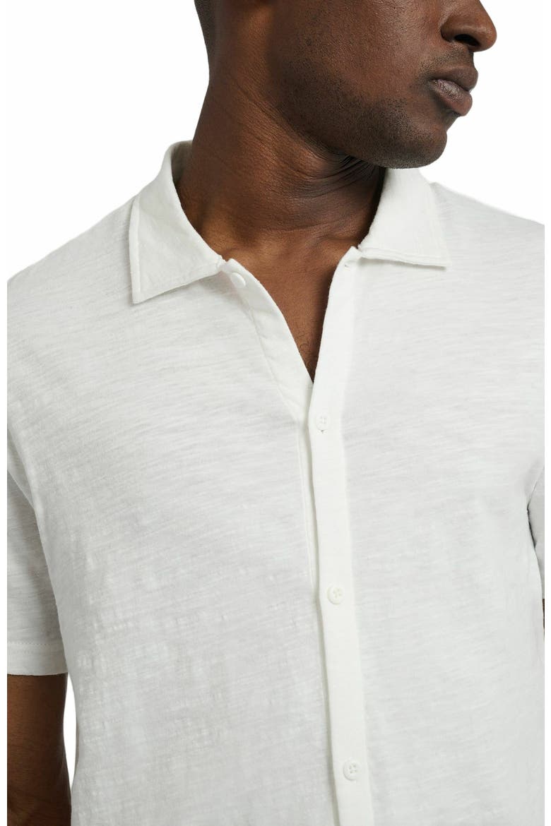 Slub Short Sleeve Button-up Shirt, Alternate, color, WHITE