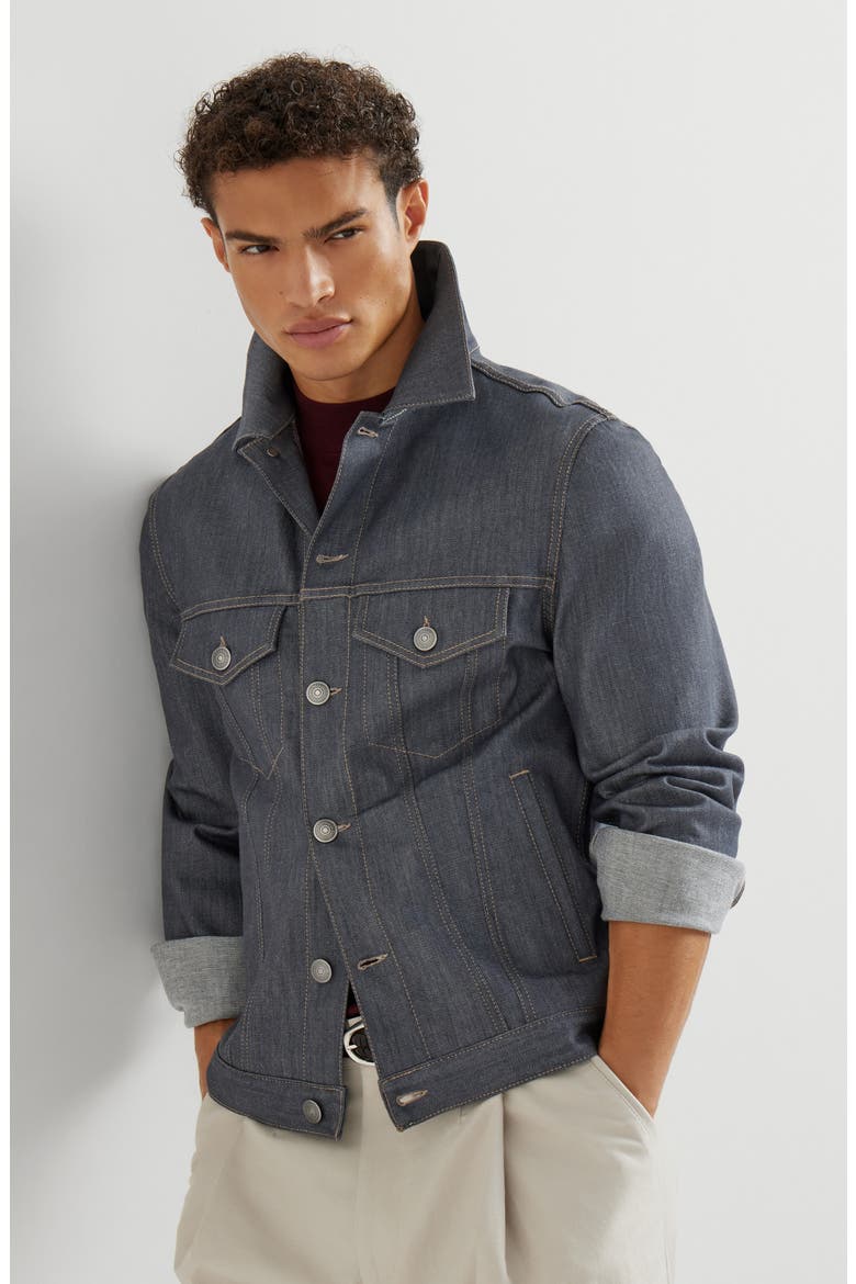Denim four-pocket jacket, Alternate, color, Medium Grey