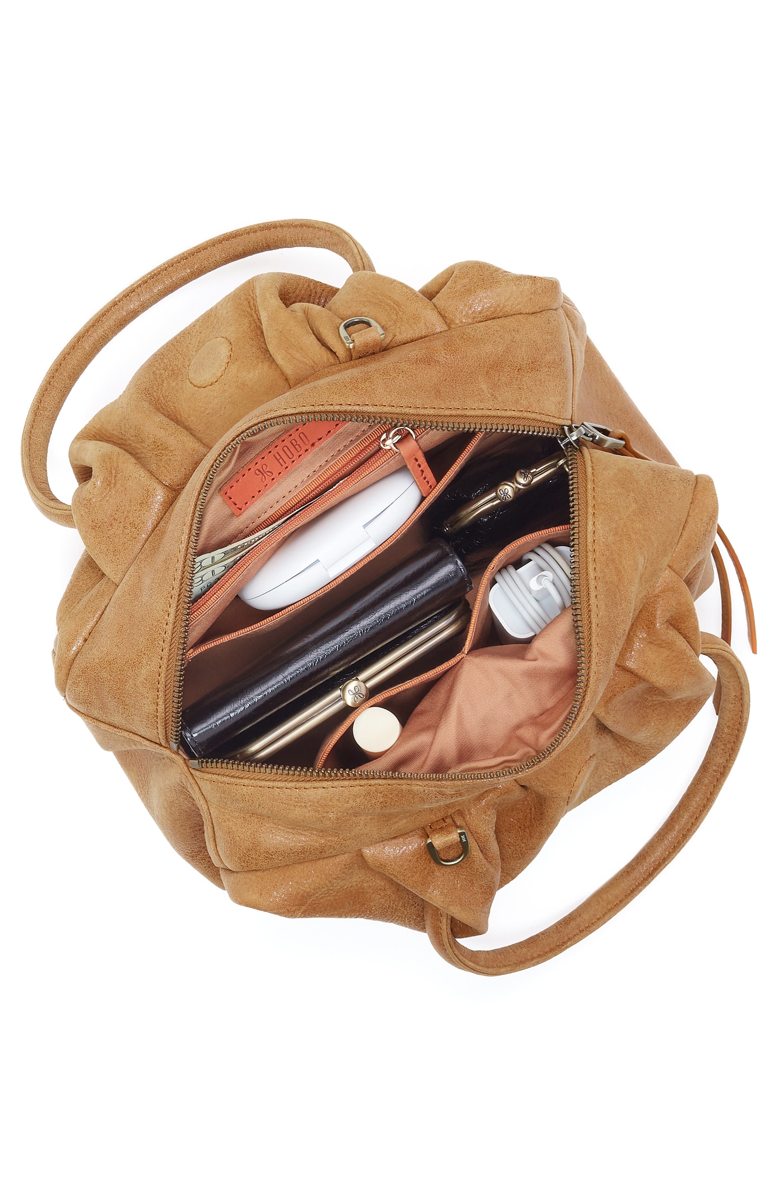 HOBO Darling Small Leather Satchel, Alternate, color, Whiskey