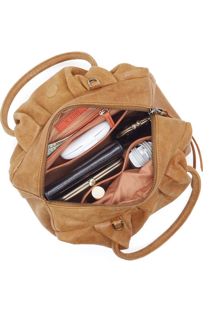 HOBO Darling Small Leather Satchel, Alternate, color, Whiskey