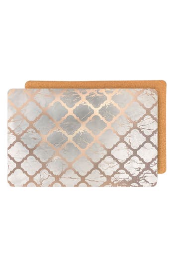 Dainty Home Mirrored Set Of 8 Placemats In Gold