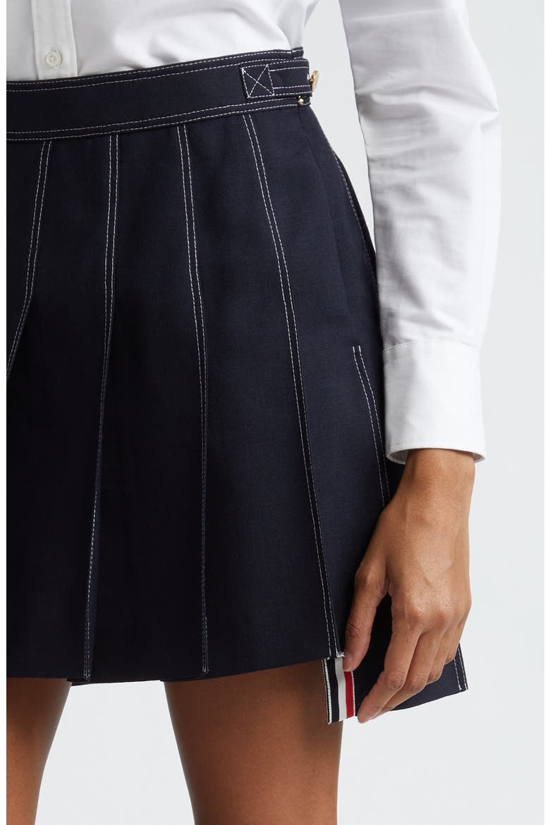 Drop Back Wool Skirt, Alternate, color, NAVY