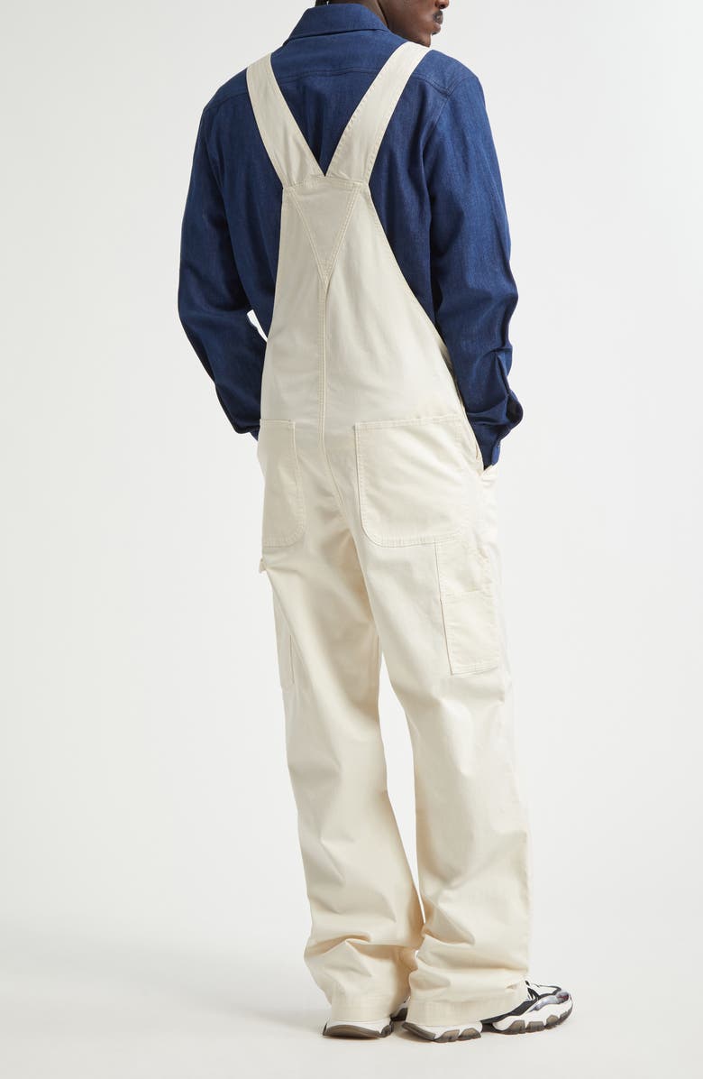 Moncler Stretch Denim Carpenter Overalls, Alternate, color, 