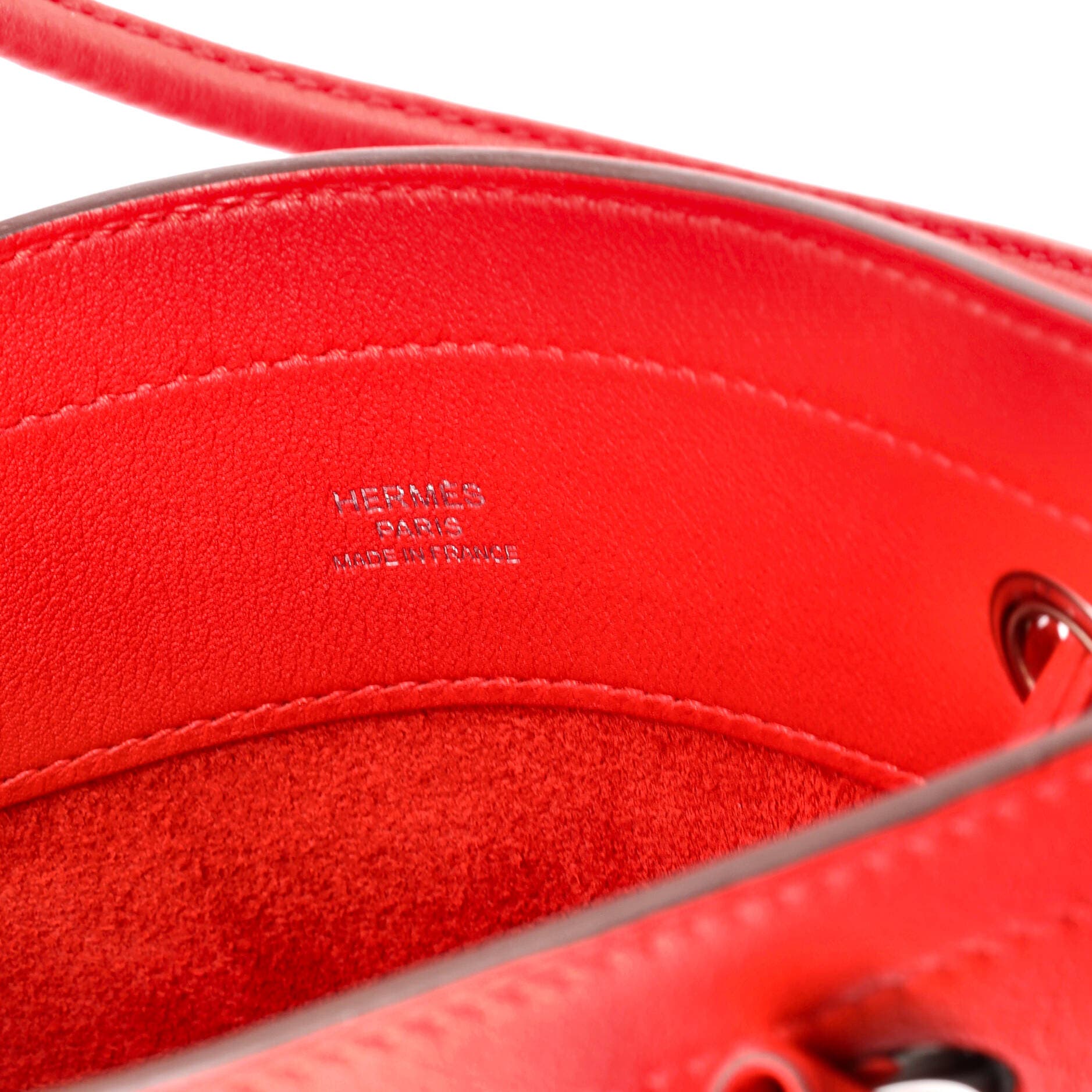 Pre-Owned Hermes Aline Bag Milo Lambskin and Swift Mini, Alternate, color, Rouge De Coeur