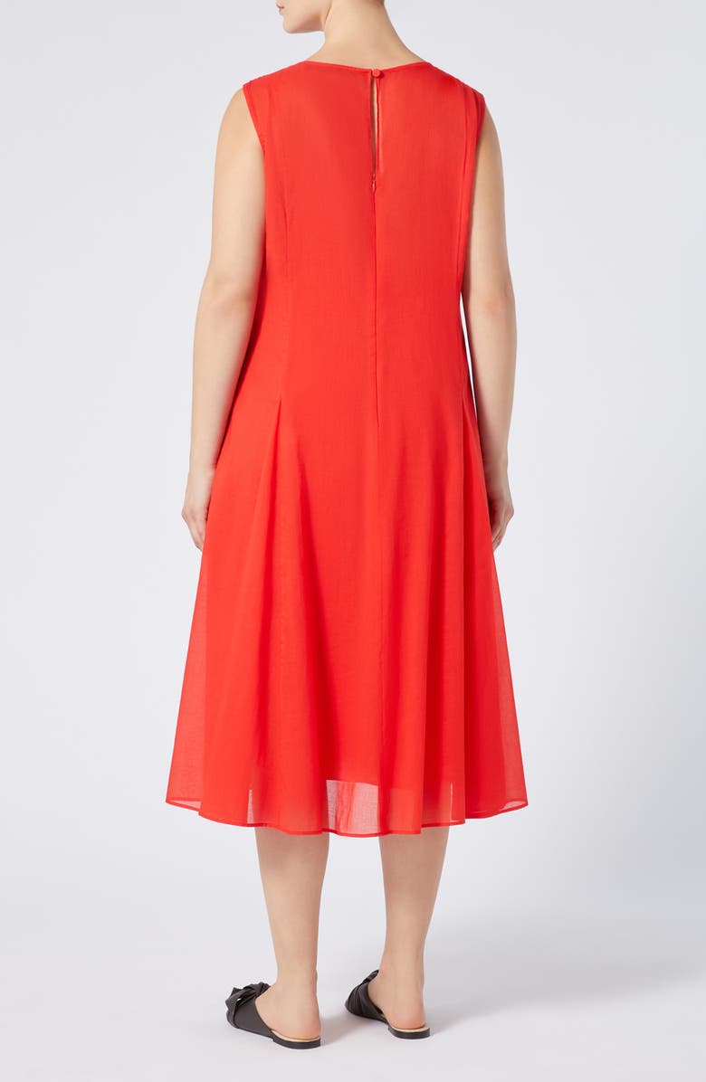 Marina Rinaldi Corvino Sleeveless Cotton Voile Midi Dress, Alternate, color, Red
