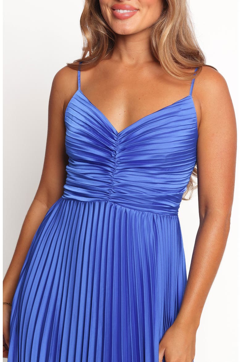 Naira Pleated Maxi Dress, Alternate, color, BLUE