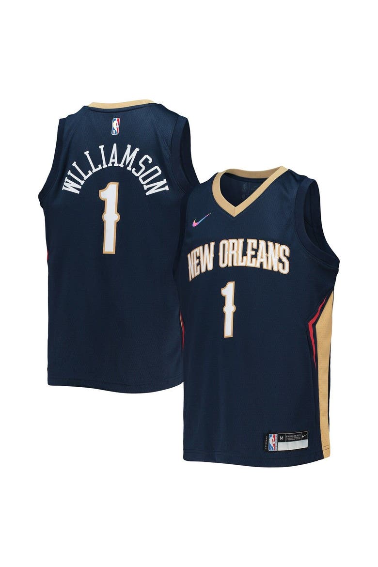 Youth Nike Zion Williamson Navy New Orleans Pelicans 2021/22 Diamond Swingman Jersey - Icon Edition, Main, color, Navy