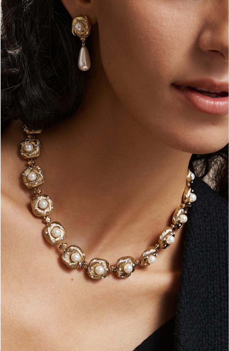 RC RETRO CHIC Canary Necklace, Alternate, color, Gold & White