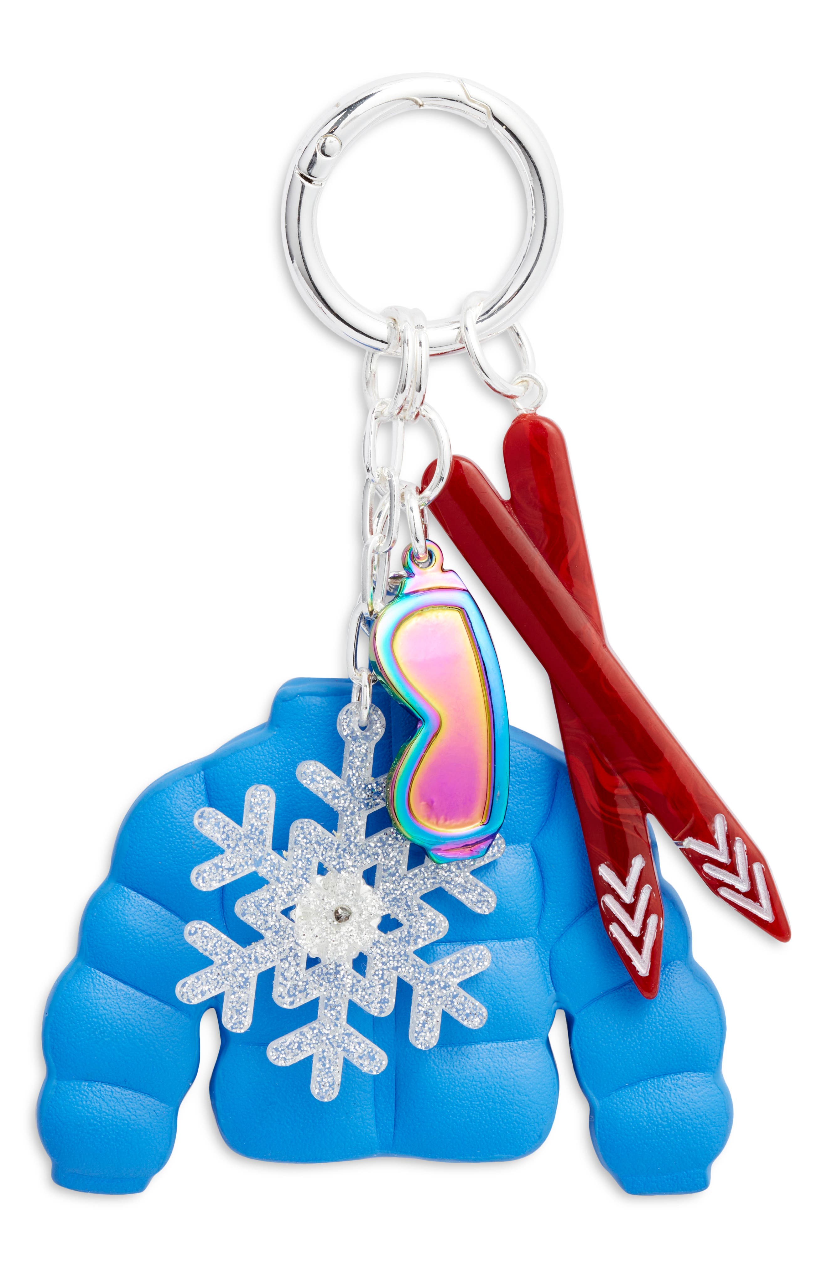 Chelsea28 Ski Jacket Bag Charm, Main, color, Blue Multi- Gold