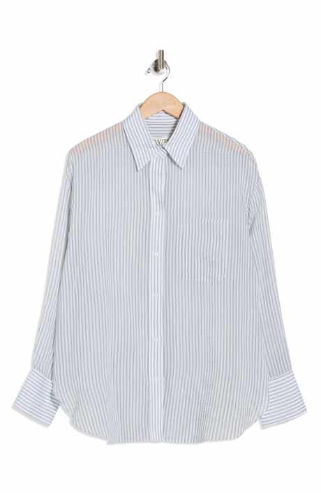 TWP Big Joe Stripe Cotton & Silk Button-Up Shirt