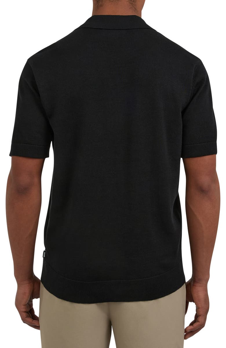 DKNY SPORTSWEAR Social Cotton Polo Sweater, Alternate, color, Black