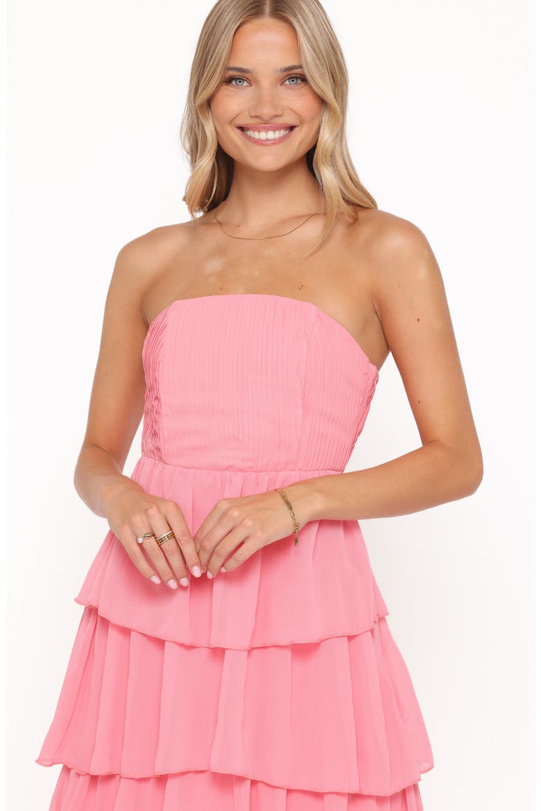 Peachester Strapless Tiered Maxi Dress, Alternate, color, CORAL
