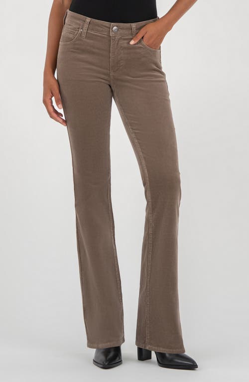 Kut From The Kloth Natalie Mid Rise Bootcut Corduroy Pants In Gray