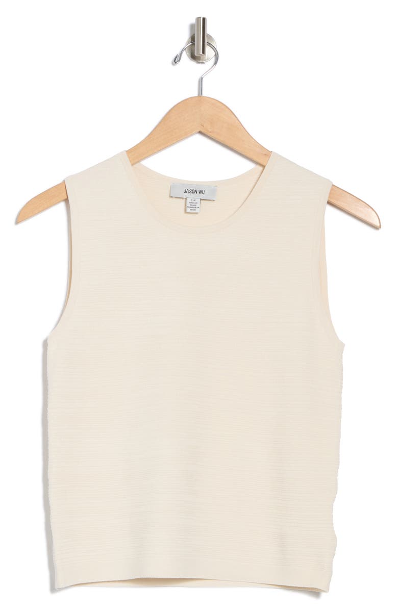 JASON WU Textured Crop Sweater Tank, Alternate, color, White