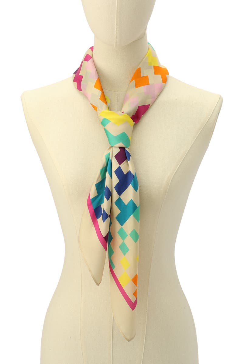 Kurt Geiger London Large Rainbow Weave Silk Square Scarf, Alternate, color, 